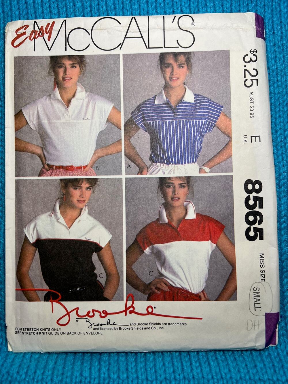 McCalls 8565 Sewing pattern polo shirt Brooke Shields size small